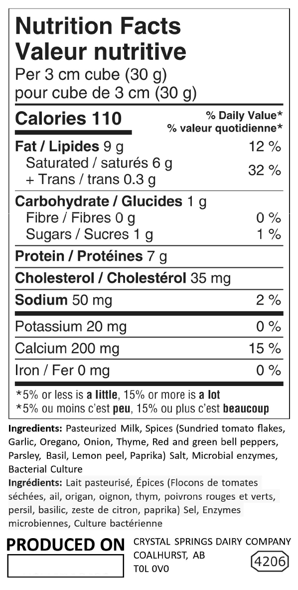 Havarti Cheese - Sundried Tomato