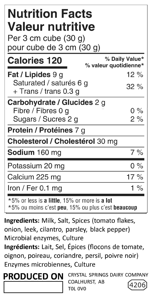 Cheddar Cheese - Garden Vegetable