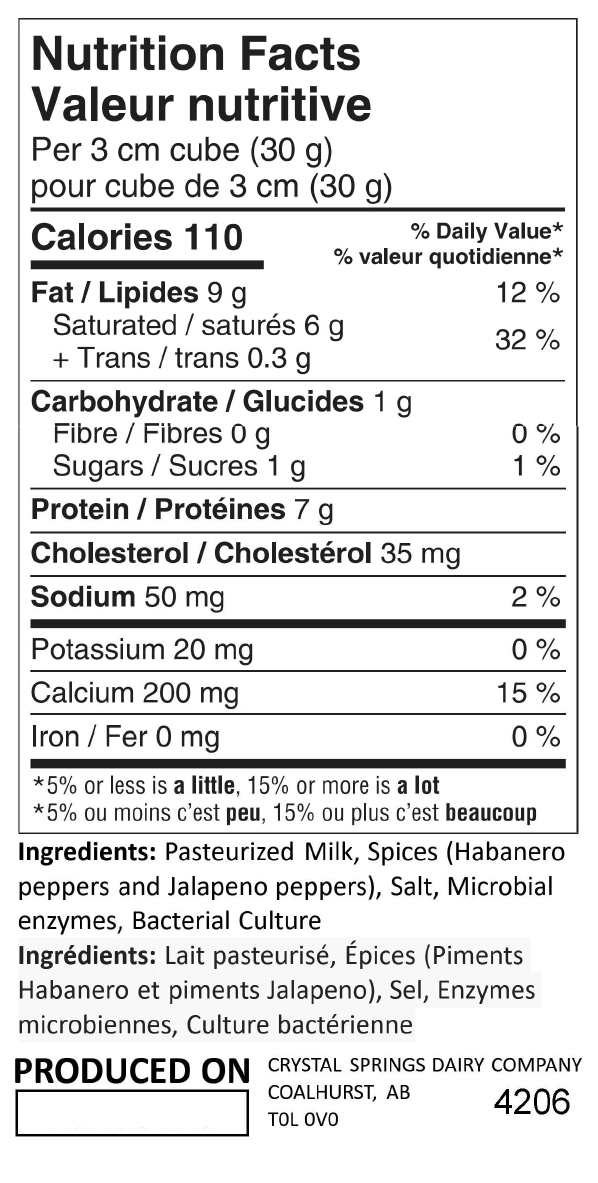 Havarti Cheese - Habanero